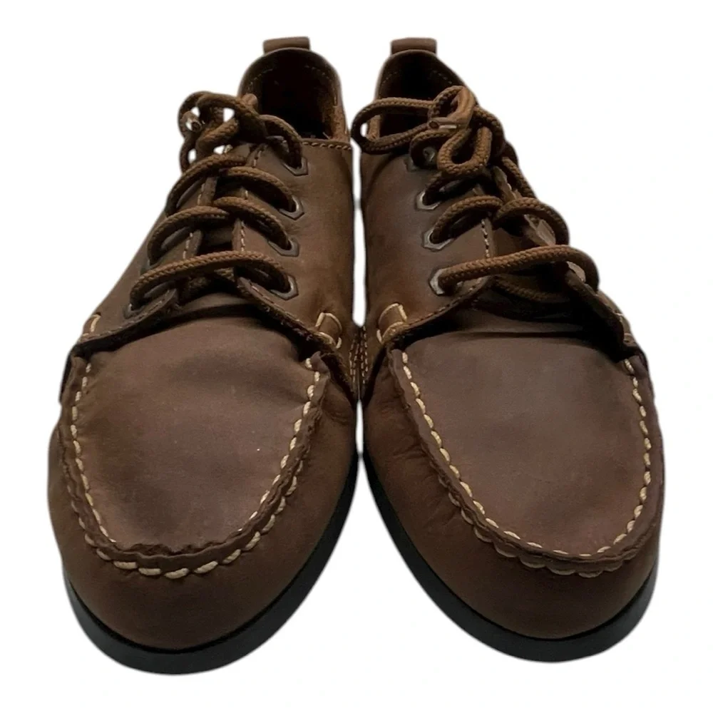 Trader Bay brown leather moccasins / boat shoes Size 9